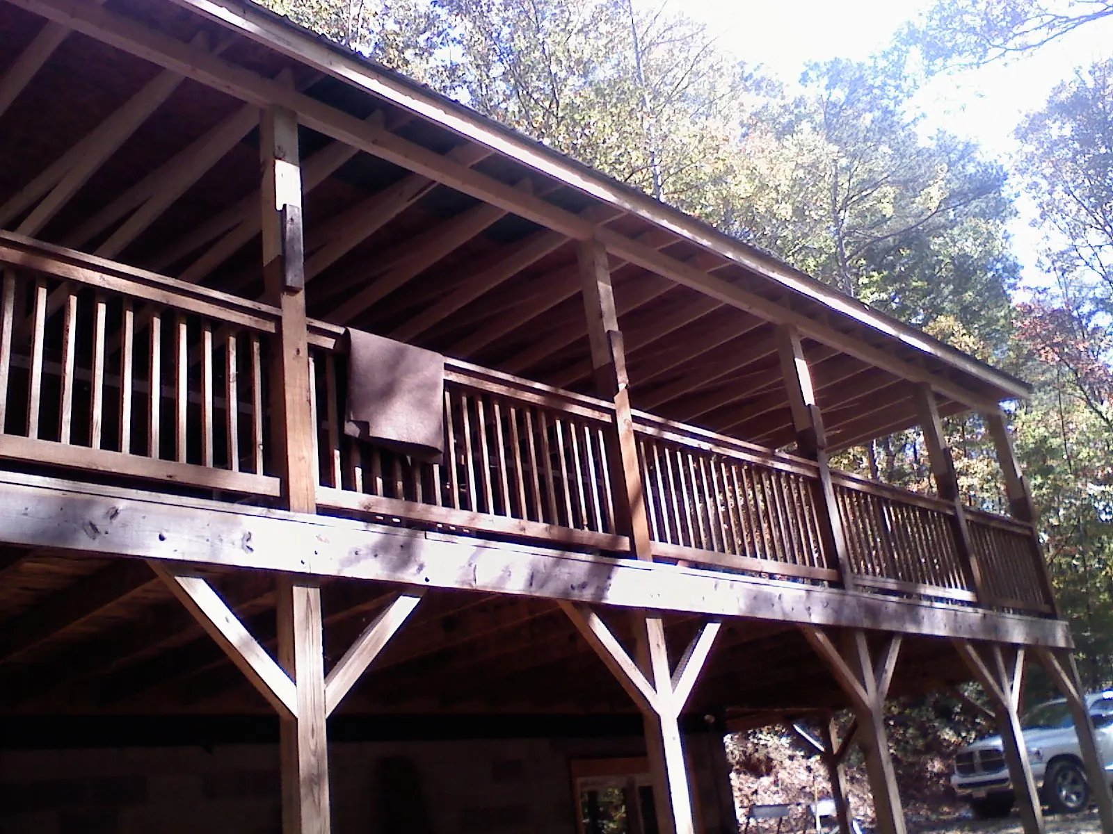 Timber framing under a new elevated porch and deck — Roof Leak Repair in Zanesville by Roofing Brothers